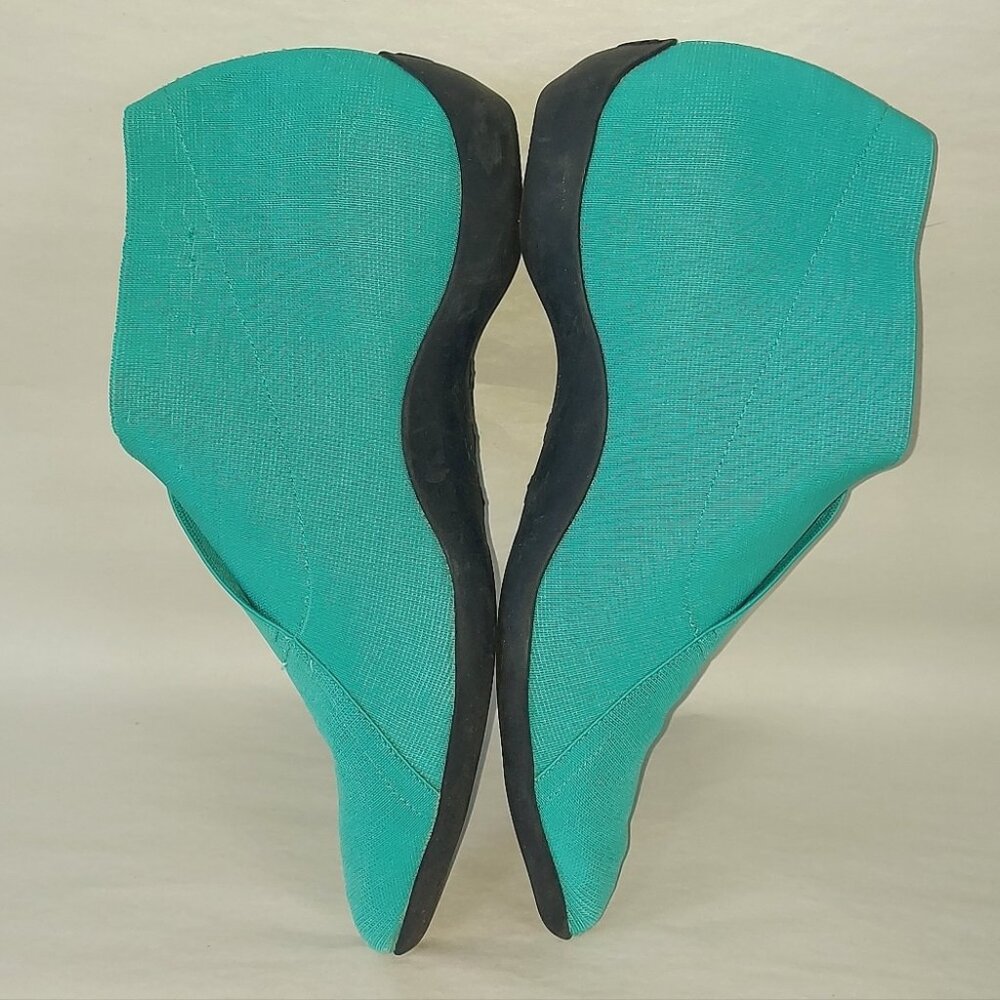 John Fluevog Women Power Up Embrace Elastic Ankle Booties Size 9 Teal Vegan - Picture 7 of 12